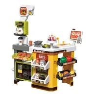 Zabawy w naśladowanie dorosłych - Zestaw sklep supermarket dla dzieci wózek zakupy owoce warzywa kasa 65 el. - miniaturka - grafika 1