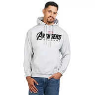 Bluzy męskie - Marvel Męska bluza z kapturem z logo AVENGERS ENDGAME, szary, XL - miniaturka - grafika 1
