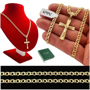 ZŁOTY ŁAŃCUSZEK MĘSKI Z KRZYŻYKIEM 925/585 SREBRO PREZENT NA BIERZMOWANIE - Biżuteria dla dzieci ZŁOTY ŁAŃCUSZEK MĘSKI Z KRZYŻYKIEM 925/585 SREBRO PREZENT NA BIERZMOWANIE - Biżuteria dla dzieci - miniaturka - grafika 1