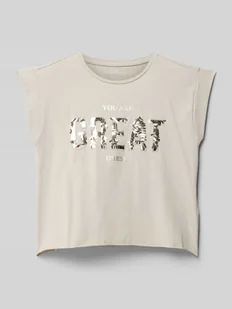 T-shirt z cekinowym obszyciem - Koszulki dla dziewczynek - miniaturka - grafika 1