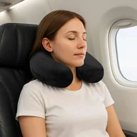 Akcesoria podróżnicze - vidaXL Poduszka z poduszką Czarny 27 x 27 x 8 cm Aksamit - miniaturka - grafika 1