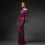 Sukienki - Sukienka z odsłoniętymi ramionami - Julia Maxi Flower Power - miniaturka - grafika 1