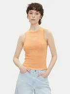 Koszulki i topy damskie - Pepe Jeans Top Viv PL506032 Pomarańczowy Slim Fit - miniaturka - grafika 1