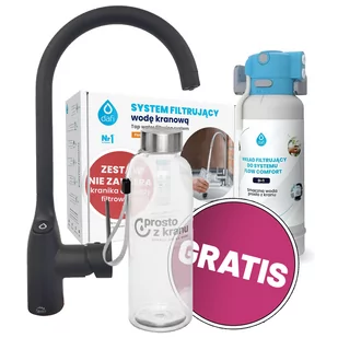 Podzlewowy filtr do wody Flow Comfort Dafi + Bateria Trójdrożna Como czarna - Uzdatniacze wody - miniaturka - grafika 1