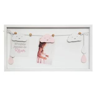 NA Atmosphera for kids Ramka zdjęcia z chmurkami 42 x 22 cm różowa 158741-white/pink - Ramki na zdjęcia - miniaturka - grafika 1