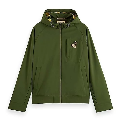 Scotch & Soda Męska kurtka z kapturem Classic Hooded Soft-Shell, Field Green 4876, XXL