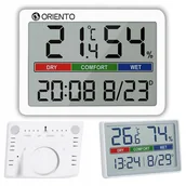 Stacje pogodowe - STACJA POGODOWA BEZPRZEWODOWA TERMOMETR HIGROMETR WILGOTNOŚĆ LCD ZEGAR DATA - miniaturka - grafika 1