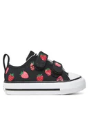 Buty dla dziewczynek - Converse Trampki Chuck Taylor All Star Strawberries Easy-On A14929C Czarny - miniaturka - grafika 1