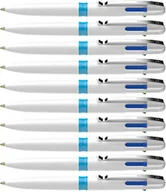 Długopisy - Schneider 138049 Take 4 długopis wielokolorowy (4 kolory, wkłady wymienne, tworzywo sztuczne z recyklingu) biało-jasnoniebieski, 10 sztuk - miniaturka - grafika 1