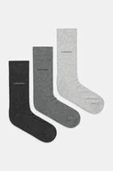 Skarpetki męskie - Calvin Klein skarpetki 3-pack męskie kolor szary 701226014 - miniaturka - grafika 1