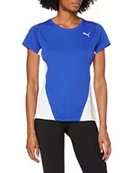 Koszulki i topy damskie - PUMA T-shirt damski Cross the Line Tee W niebieski Team Power Blue-puma White 140 - miniaturka - grafika 1