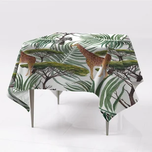 Gładkie obrusy kolory do salonu Zwierzęta sawanna, Fabricsy, 150x150 cm - Obrusy i serwetki - miniaturka - grafika 1