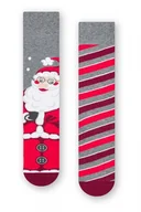 Skarpetki męskie - Steven 136 108 Mikołaj szare skarpety męskie - miniaturka - grafika 1