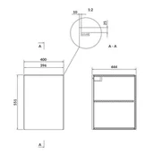 Szafki łazienkowe - Cersanit Szafka Łazienkowa Dolna Z Drzwiami Pod Blat 40 Larga S932-013 - miniaturka - grafika 1