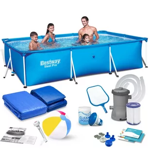 Basen ogrodowy, stelażowy, Bestway 56404, zestaw 15w1, 300x201x66 cm - Baseny ogrodowe - miniaturka - grafika 1