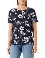 Bluzki damskie - Vila Bluzka damska, Navy Blazer/Aop: white Flowers, M - miniaturka - grafika 1