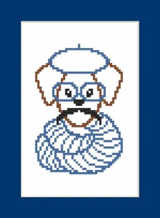 Haft krzyżykowy - Zestaw do haftu - Kartka - Hipster dog boy II - Pasmanteria - miniaturka - grafika 1
