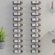 Stojaki na wino - Lumarko Uchwyty ścienne na 10 butelek wina, 2 szt., białe, metalowe - miniaturka - grafika 1