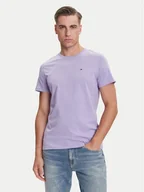 Koszulki męskie - Tommy Jeans T-Shirt DM0DM04411 Fioletowy Slim Fit - miniaturka - grafika 1
