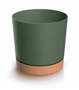 Doniczka Z Podstawką Okrągła Zielona Tubo 12,8 Cm - Donice - miniaturka - grafika 1