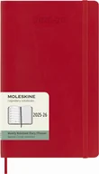 Kalendarze - Kalendarz Moleskine tygodniowy L, miękka oprawa, 18M, czerwony 25/26 - miniaturka - grafika 1