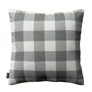 Dekoria Poszewka Kinga na poduszkę szaro biała krata 5,5x5,5cm) 50 × 50 cm Quadro 102-136-13 - Poszewki na poduszki - miniaturka - grafika 1