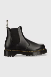 Botki damskie - Dr. Martens sztyblety skórzane 2976 Bex Squared kolor czarny na płaskim obcasie DM27888001-Black - grafika 1