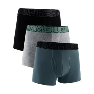Bokserki męskie Under Armour Perf Cotton Solid 3in 3Pack Steel Heather M - Majtki męskie - miniaturka - grafika 1