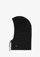 Czapki damskie - Kominiarka damska z domieszką wełny czarna - miniaturka - grafika 1