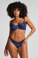 Majtki damskie - Hunkemöller Stringi Grace z wysokim wycięciem Niebieski - miniaturka - grafika 1