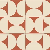 Dywany - Dywan winylowy retro terakota 50x140 cm - PVC antypoślizgowy, gładki nadruk, winylowy dywan do kuchni lub salonu, zmywalny - miniaturka - grafika 1