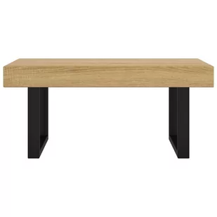 Lumarko Stolik kawowy, jasnobrązowo-czarny, 90x45x40 cm, MDF i żelazo - Ławy i stoliki kawowe - miniaturka - grafika 4