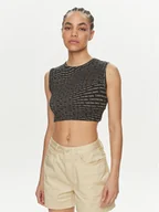 Koszulki i topy damskie - Calvin Klein Jeans Top J20J223163 Czarny Slim Fit - miniaturka - grafika 1