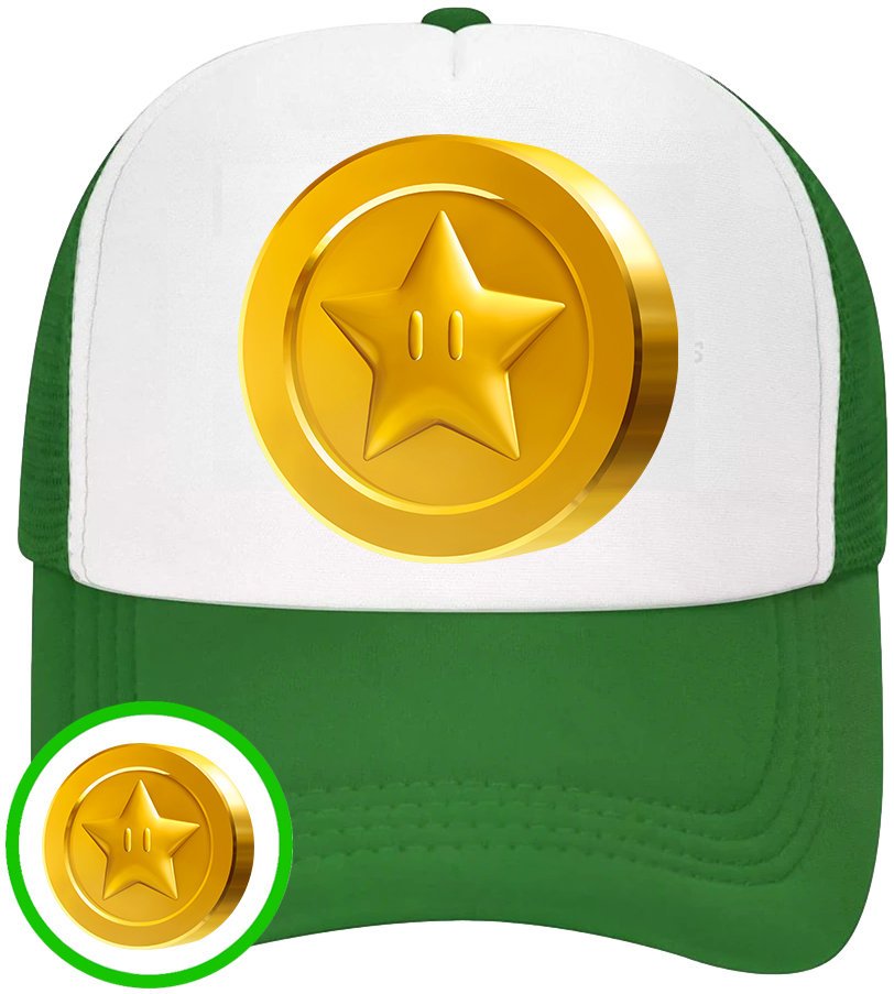 CZAPKA Z DASZKIEM SUPER MARIO BROS DLA DZIECI LATO ZIELONA BEJSBOLÓWKA