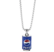 Wisiorki - Naszyjnik Wisiorek z Puszką Pepsi Puszka I Love Pepsi Srebrny Prezent Y2K - miniaturka - grafika 1