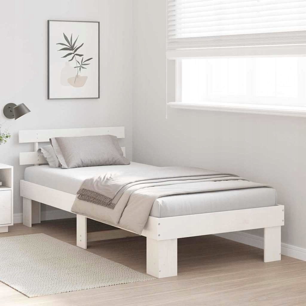 vidaXL Rama łóżka Biała 80x200 cm z litego drewna sosnowego