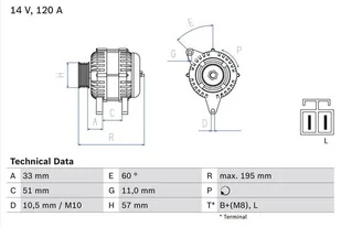 Alternator Bosch 0 986 081 060 - Alternatory - miniaturka - grafika 1