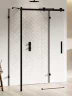 Kabiny prysznicowe - Kabina prysznicowa New Trendy Softi X 130x80 prostokątna przyścienna czarna transparentne lewa EXK-5443 - miniaturka - grafika 1