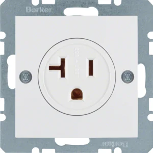 B.Kwadrat/S.1 Berker Gniazdo z uziemieniem USA/KANADA NEMA 5-20 R, biały, połysk - Gniazdka elektryczne - miniaturka - grafika 1