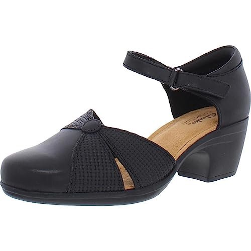 Clarks Emily Rae damskie czółenka, Czarna skóra, 38 EU