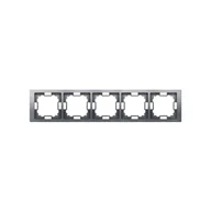 Wyłączniki światła i elektryczne - Kontakt Simon Ramka pięciokrotna SIMON BASIC stal inox - miniaturka - grafika 1