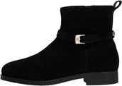 Botki damskie - Tommy Hilfiger Damskie botki TH BUCKLE RIDING SUEDE BOOTIE FW0FW09047, czarne (czarne), 6, Czarny, 39 EU - miniaturka - grafika 1