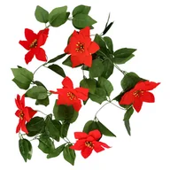Ozdoby bożonarodzeniowe - Girlanda z poinsecji 190 cm czerwony / biały - miniaturka - grafika 1