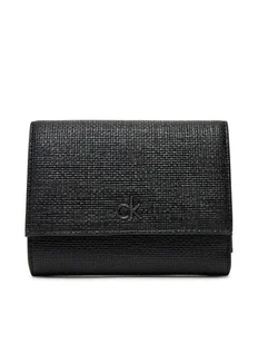Calvin Klein Mały Portfel Damski Ck Daily Medium Trifold_Tex K60K612945 Czarny - Portfele - miniaturka - grafika 1