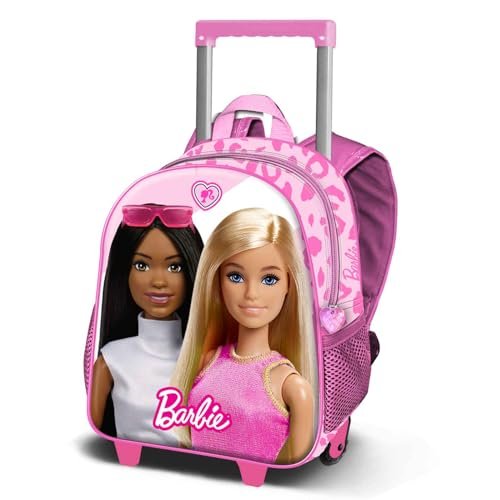 Barbie Fashion-mały plecak 3D z kółkami, różowy, 13 x 28 cm, pojemność 12,5 l, różowy, Jeden rozmiar, Mały plecak 3D z kółkami modny