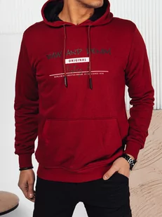 Bluza męska z nadrukiem bordowa Dstreet BX5707-S - Bluzy męskie - miniaturka - grafika 1