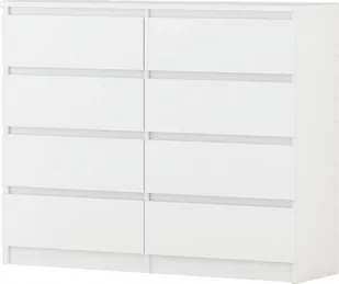 Komoda Pari 8 Szuflad 120Cm Biała - Komody - miniaturka - grafika 1