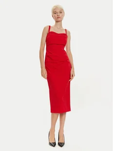 Imperial Sukienka koktajlowa AFAHIAW Czerwony Slim Fit - Sukienki - miniaturka - grafika 1