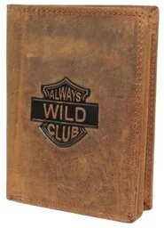 Portfel Męski Skórzany ALWAYS WILD Skóra Licowa Duży Pionowy RFID AW-N4-GHD/5398 BRĄZOWY 13 x 10 x 2 [cm] - Portfele - miniaturka - grafika 1