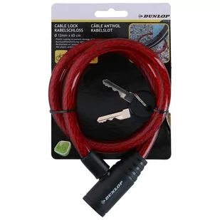 Dunlop - Zapięcie do roweru spiralne na klucz 65 cm (czerwony) - Zabezpieczenia do roweru - miniaturka - grafika 1